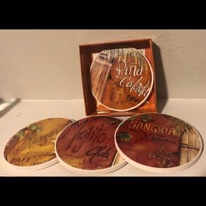 Themed Stone Drink Coaster Set